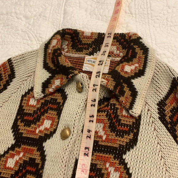 Vintage 1960-70’s Sturbridge Native American Cream Pattern Cape Buttons SzMedium - Picture 7 of 13